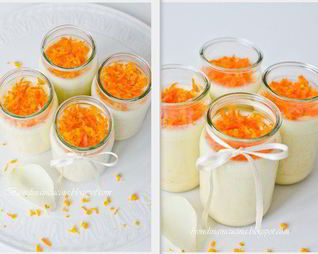 Десерт из йогурта, апельсина и марципана