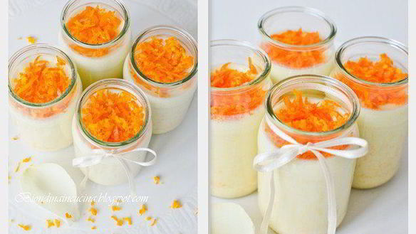 Рецепт Десерта из йогурта, апельсина и марципана