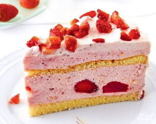 Клубничный бисквитный пудинг