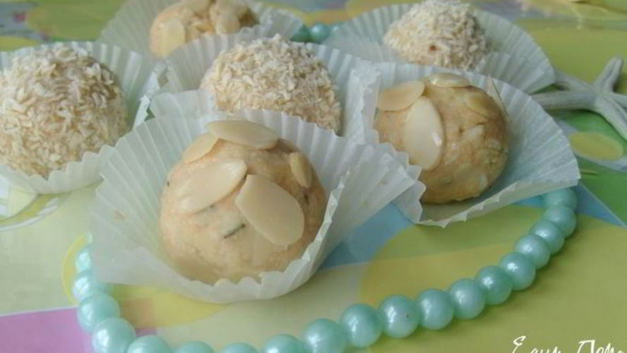 Рецепт конфет с белым шоколадом и миндалем