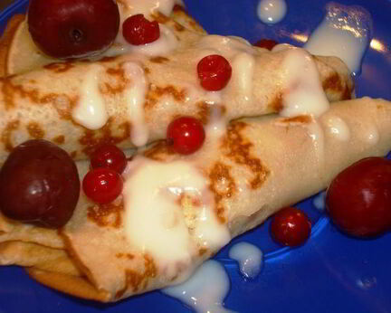 Банановые блинчики с восхитительным ванильным заварным кремом на Масленицу