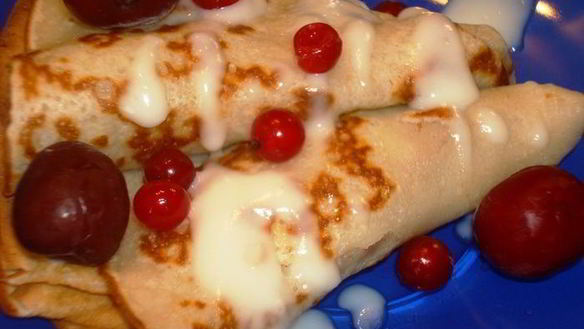 Рецепт Банановых блинчиков с восхитительным ванильным заварным кремом на Масленицу