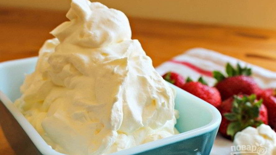 Рецепт крема из взбитых сливок