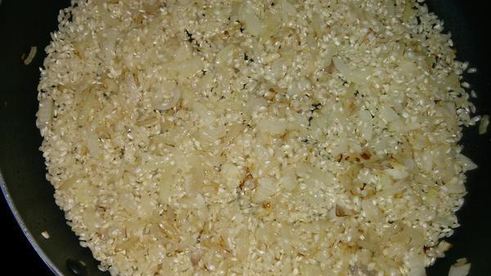 кремовое ризотто с грибами и сыром