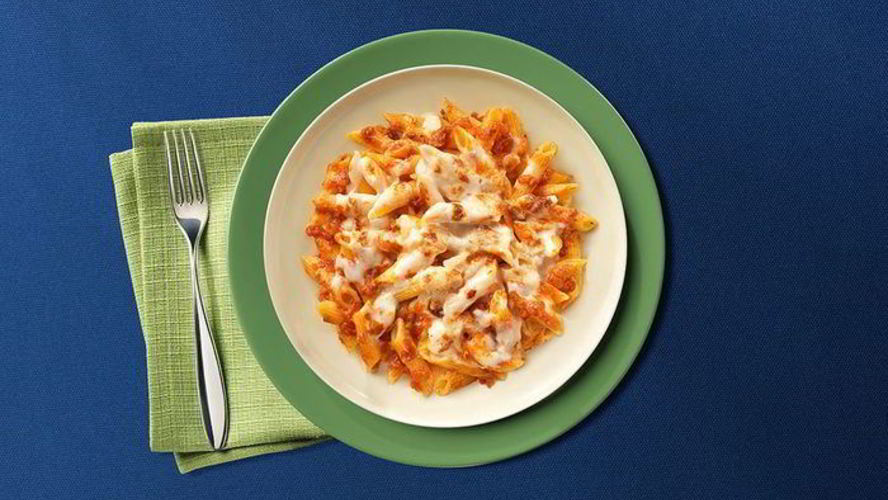 Рецепт пенне ригате с соусом болоньезе, запеченные с кремом из пармезана