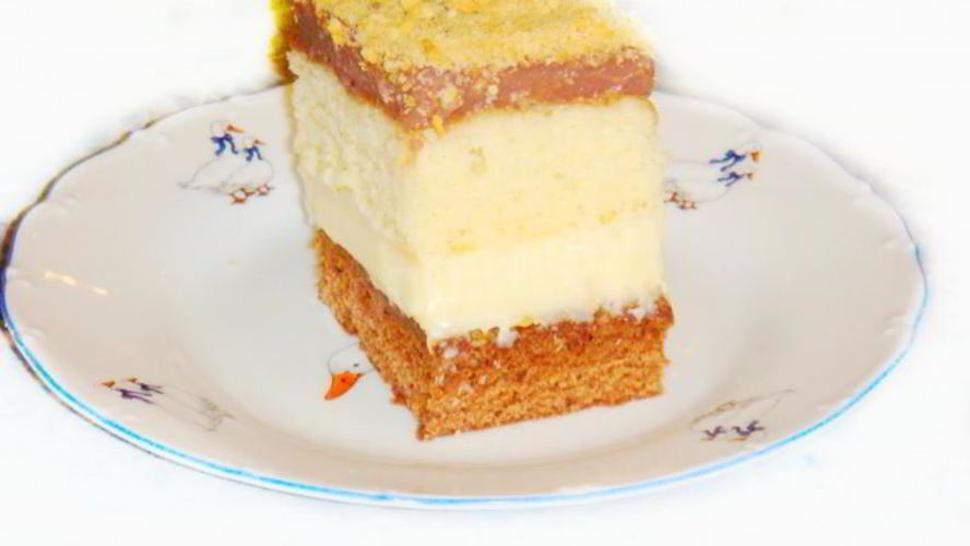 Рецепт пляцка бисквит с заварным кремом