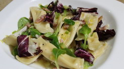 равиоли со сливочно-сырным кремом