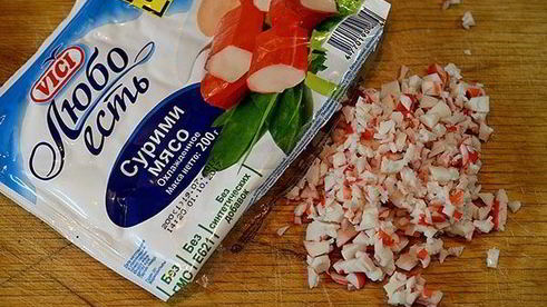 селедочное мороженое с крабовой крошкой