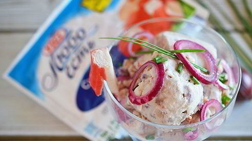 селедочное мороженое с крабовой крошкой