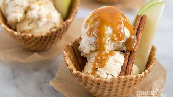 Рецепт Яблочного мороженого с корицей