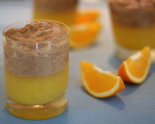 Апельсиновое желе с шоколадным муссом