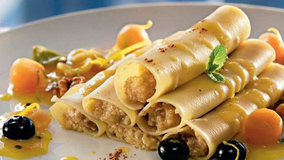 Рецепт Каннеллонь с фруктовым муссом