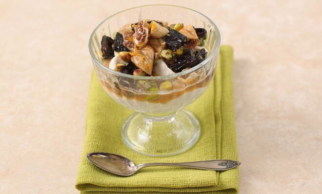 Мусс из каштанов с инжиром и фисташками