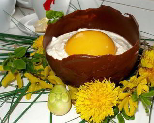 Пасхальные Шоколадные яйца с творожным муссом
