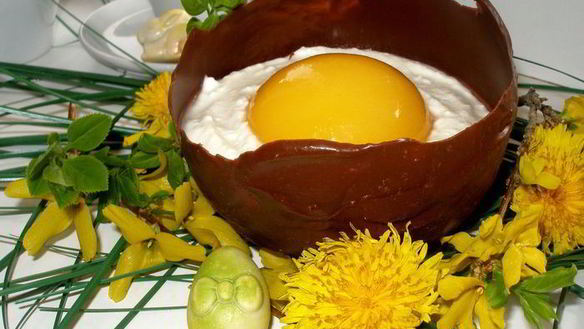 Рецепт Пасхальных Шоколадных яиц с творожным муссом