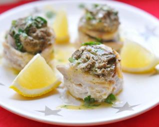 Рыбные рулетики с грибным муссом