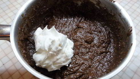 шоколадно-сливочный мусс на манной крупе