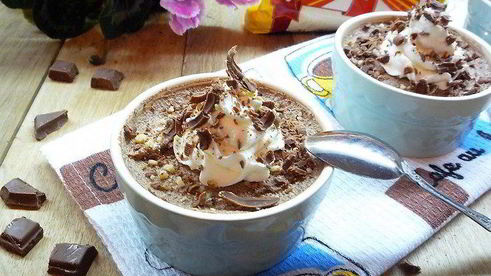 шоколадно-сливочный мусс на манной крупе