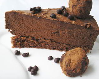 Шоколадный торт-мусс с кофейно-карамельными трюфелями