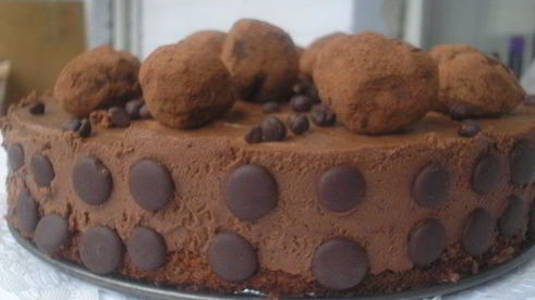 шоколадный торт-мусс с кофейно-карамельными трюфелями