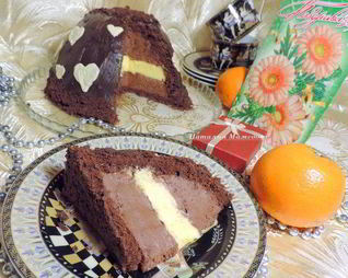 Торт-купол Цукотто с апельсиновым и шоколадным муссами