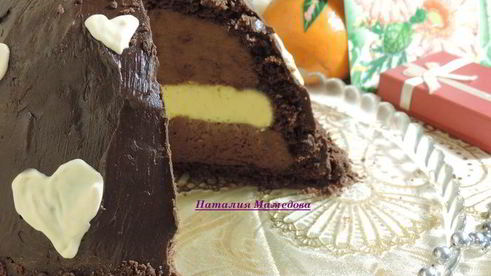 торт-купол цукотто с апельсиновым и шоколадным муссами