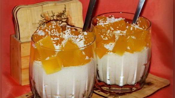 Рецепт Творожно-яблочного мусс с апельсиновым желе