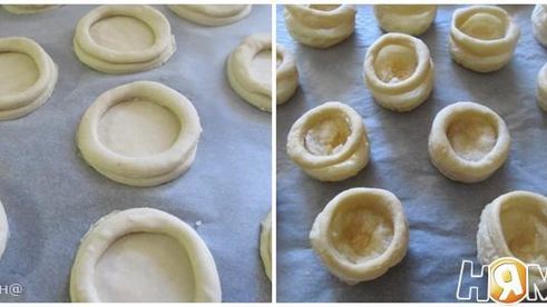 волованы с муссом из масла, икры и петрушки