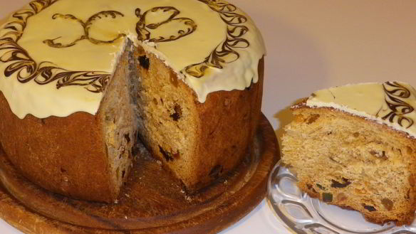 Рецепт Пасхального кулича с изюмом и цукатами