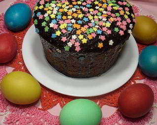 Ванильный кулич с сухофруктами