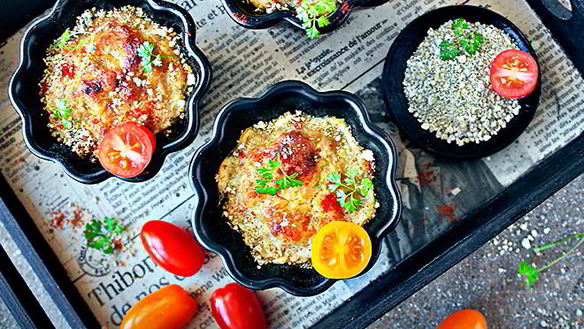 Рецепт Кабачкового суфле с курицей