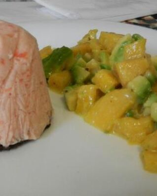 Суфле из семги с цитрусовым салатом