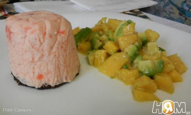 Суфле из семги с цитрусовым салатом