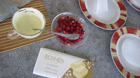 торт-суфле мята с земляникой