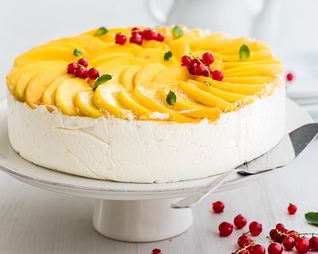 Торт-суфле с персиками