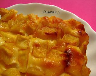 Творожное суфле с карамелизированными яблоками