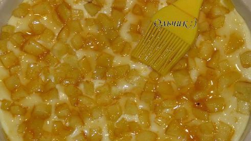 творожное суфле с карамелизированными яблоками