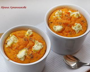 Тыквенное суфле с козьим сыром