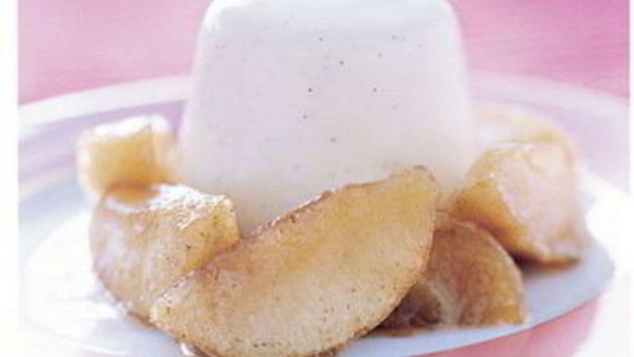 Рецепт ванильной панны котта с глазированными яблоками