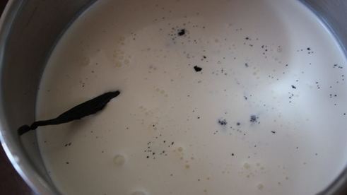 ванильная панна котта с ягодным соусом и базиликом