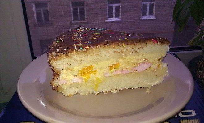 Зефирно-апельсиновый торт