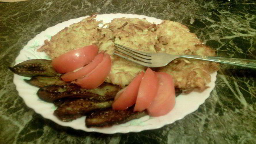 Рецепт картофельных драников с баклажанами