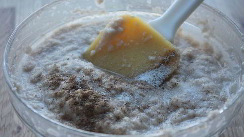 картофельные драники с треской под грибным соусом