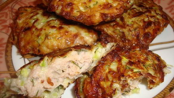 Рецепт Колдунов из кабачка с куриным филе