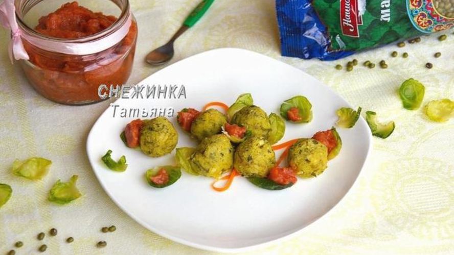 Рецепт фрикадельки иза маши с банановыма соусома в капустныха лепесткаха