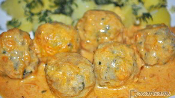 Рецепт Рыбных фрикаделек в сливочно-томатном соусе