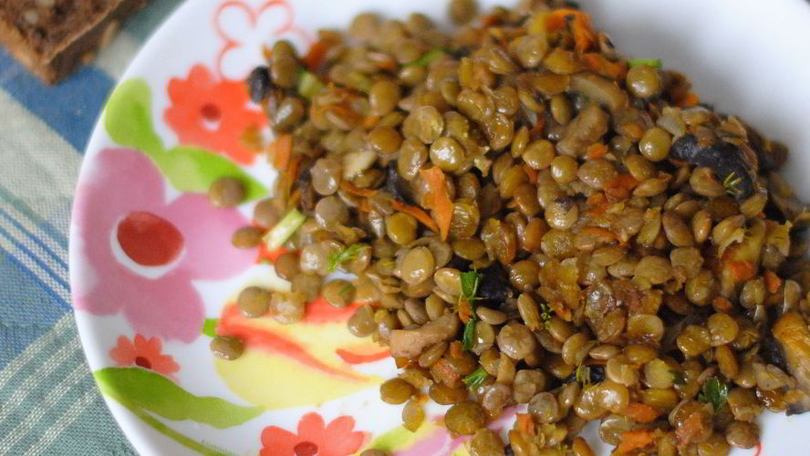 Рецепт чечевицы с шампиньонами