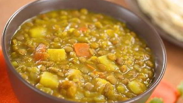 Рецепт Картофеля с чечевицей и карри