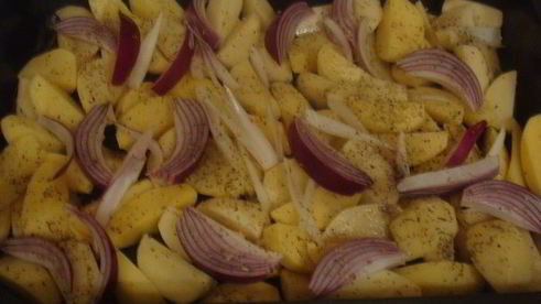 картофель с грибами