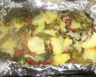 Картофель с руколой и лисичками